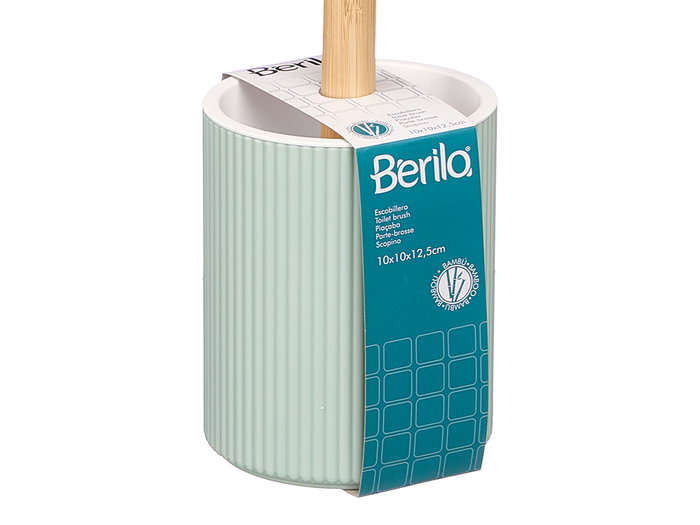 Berilo Escobillero Rayas Bambú Menta 10 x 35.5 x 10 cm (Set de 12)