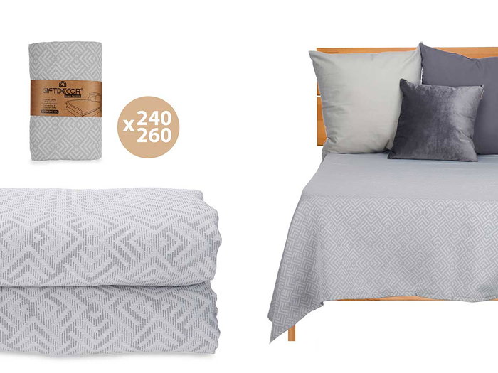 Giftdecor Colcha Cama Geometrico Gris 240x260 cm (Set de 4) Giftdecor Colcha Cama Geometrico Gris 240x260 cm (Set de 4)