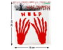 Atosa Pegatina Decoración Halloween Manos Ensangrentadas con Mensaje HELP - 26x19 cm