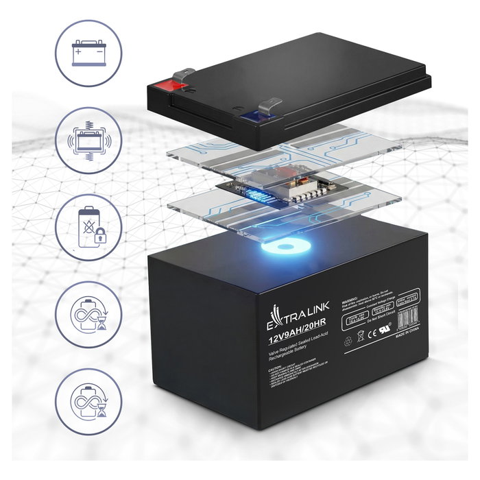 Extralink Batería AGM de mantenimiento libre 9.000 mAh