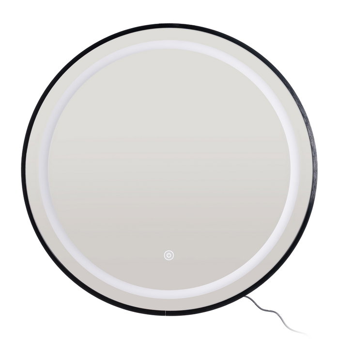 Espejo con Luz Led Negro Decoración 60 X 3 X 60 cm