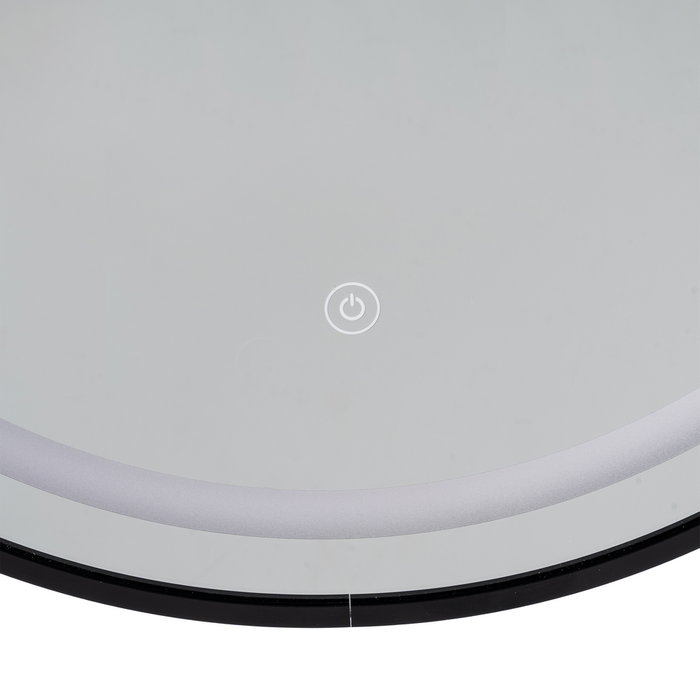 Espejo con Luz Led Negro Decoración 60 X 3 X 60 cm