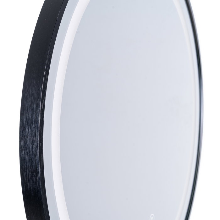 Espejo con Luz Led Negro Decoración 60 X 3 X 60 cm