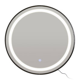 Espejo con Luz Led Negro Decoración 60 X 3 X 60 cm