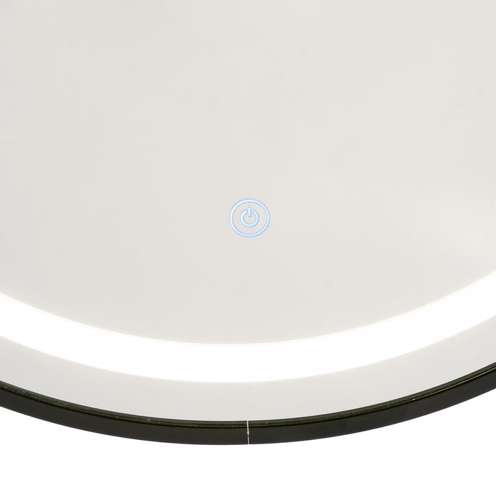 Espejo con Luz Led Negro Decoración 60 X 3 X 60 cm