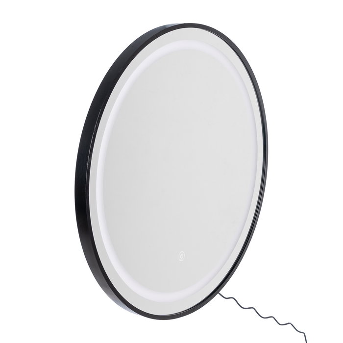 Espejo con Luz Led Negro Decoración 60 X 3 X 60 cm