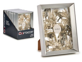 Giftdecor Portafoto Plástico Moldura Plata 13x18 cm (Set de 24)