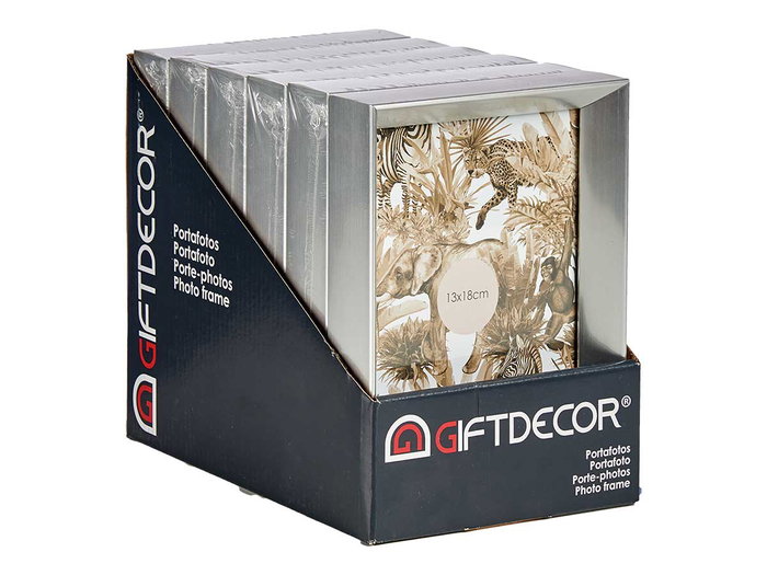 Giftdecor Portafoto Plástico Moldura Plata 13x18 cm (Set de 24)