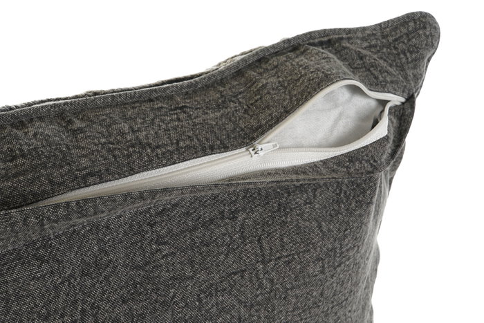 DKD Home Decor Cojín de Algodón Bordado Gris Claro