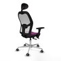 PIQUERAS Y CRESPO Silla de oficina Jorquera con mecanismo Sincro/Traslack Morado y Blanco