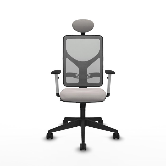 PIQUERAS Y CRESPO Silla de oficina Motilla con mecanismo Sincro, Blanco y Gris