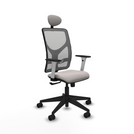 PIQUERAS Y CRESPO Silla de oficina Motilla con mecanismo Sincro, Blanco y Gris