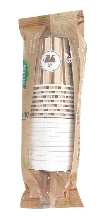 Algon Set 10 Vasos Cartón para Café con Tapa 120cc (20 Unidades)
