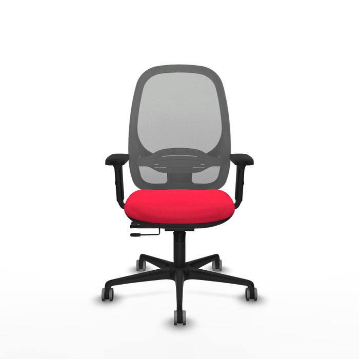 PIQUERAS Y CRESPO Silla de oficina Cilanco con mecanismo Sincro/Traslack, Rojo y Gris