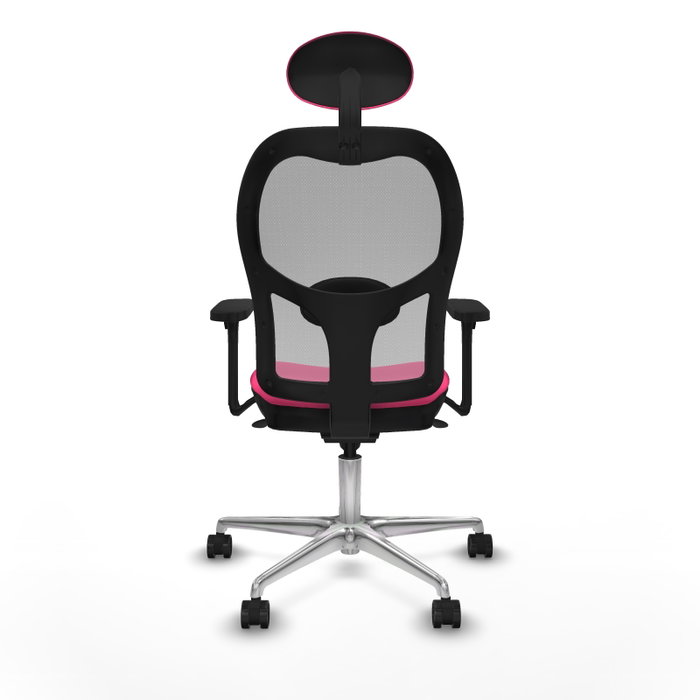 PIQUERAS Y CRESPO Silla de oficina Jorquera Rosa y Gris con mecanismo Sincro