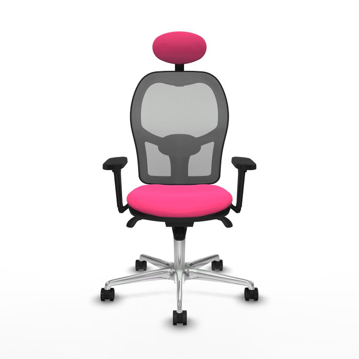 PIQUERAS Y CRESPO Silla de oficina Jorquera Rosa y Gris con mecanismo Sincro