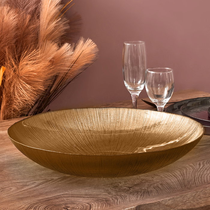 Home Deco Factory Ensaladera Mirage de Vidrio, Diámetro 40 cm