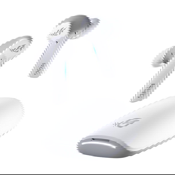 ASUS ROG Cetra True Wireless Auriculares Inalámbricos con Cancelación de Ruido Activo (ANC) y Sonido Virtual 7.1, Bluetooth 5.0, IPX4, Blanco Moonlight White
