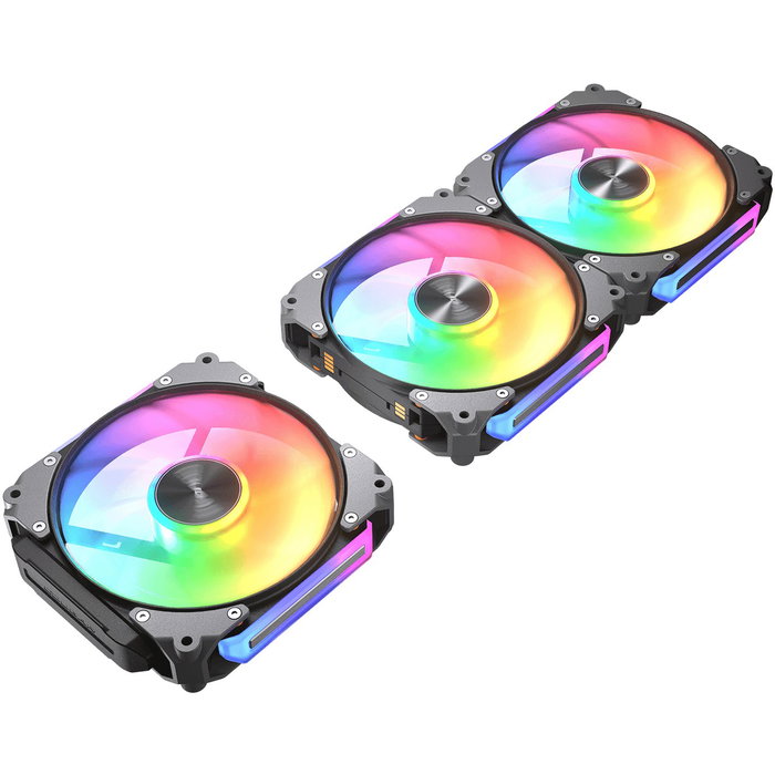 Cougar Apolar 120 ARGB, Ventilador de Caja 120mm Reverse Blade, Iluminación ARGB, Negro (Pack de 3)