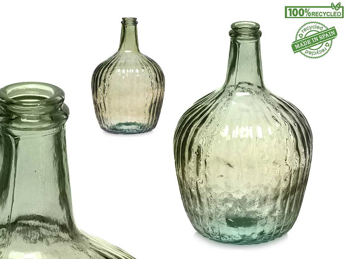 Giftdecor Botella Decorativa Vidrio Rayada 4L Verde 17x29x17cm (Set de 4) Giftdecor Botella Decorativa Vidrio Rayada 4L Verde 17x29x17cm (Set de 4)