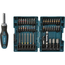 Makita E-25096 Juego de puntas con mango de trinquete de 44 piezas