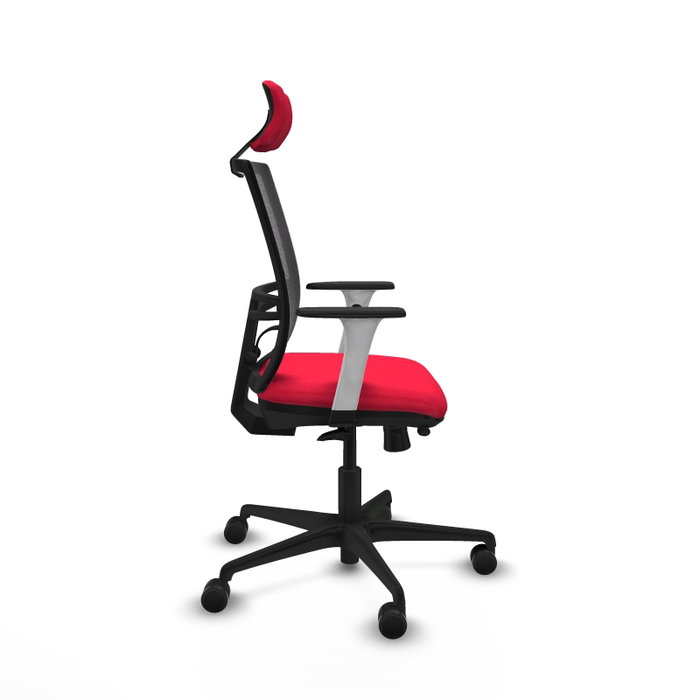 PIQUERAS Y CRESPO Silla de oficina Yunquera con mecanismo Sincro/Traslack, Rojo/Negro