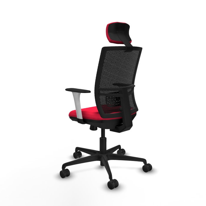 PIQUERAS Y CRESPO Silla de oficina Yunquera con mecanismo Sincro/Traslack, Rojo/Negro