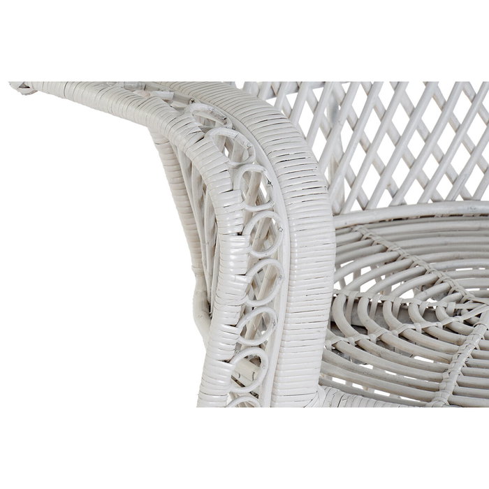 DKD Home Decor Sillón de Ratán Emmanuele Blanco