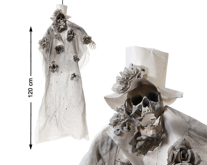 Figura Esqueleto Colgante Con Flores Multicolor 120 cm Decoración Día de los Muertos Figura Esqueleto Colgante Con Flores Multicolor 120 cm Decoración Día de los Muertos