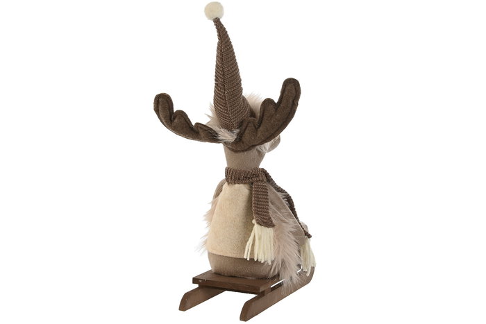 DKD Home Decor Figura Navidad Alpina Beige Marron Poliester 25 x 40 x 13 cm (4 Unidades)