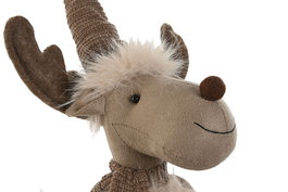 DKD Home Decor Figura Navidad Alpina Beige Marron Poliester 25 x 40 x 13 cm (4 Unidades)