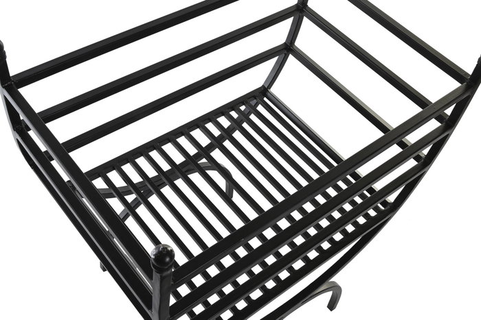 DKD Home Decor Leñera de Acero Negro 48x30x57 cm