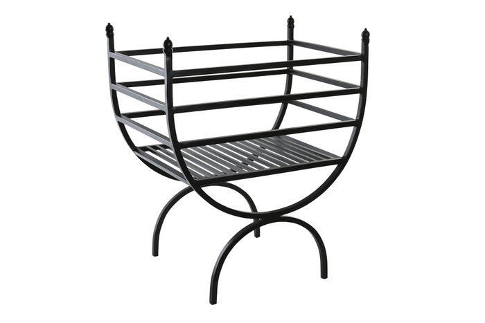 DKD Home Decor Leñera de Acero Negro 48x30x57 cm