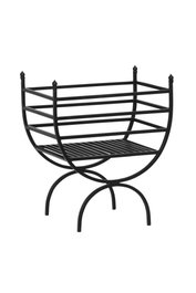 DKD Home Decor Leñera de Acero Negro 48x30x57 cm