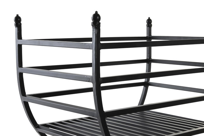 DKD Home Decor Leñera de Acero Negro 48x30x57 cm