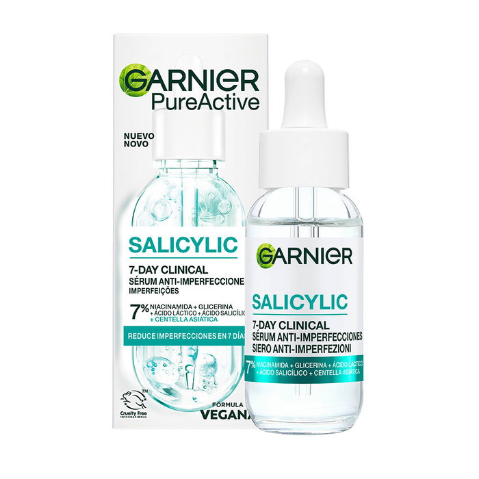 Garnier Pure Active Sérum Anti-Imperfecciones con Ácido Salicílico 4% para Piel Grasa y con Acné - 30 ml