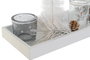 DKD Home Decor Portavelas Blanco Cristal y MDF Set de 8 Piezas 40x14x3 cm