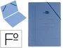 Liderpapel Carpeta Folio Sencilla con Gomas Azul