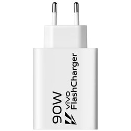 Vivo Cargador de Pared FlashCharger 90W, Carga Rápida con 1 Puerto USB, 90W Máximo (Ref. 5436171), Blanco, Compatible con Modelos como X200 Pro