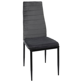 Home Deco Factory Silla Terciopelo Gris Víctor