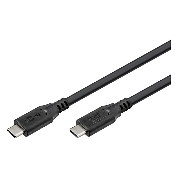 Goobay Cable USB-C a USB-C 3.2 Gen2 (74200), 1 Metro, Negro, 10 Gbit/s, Power Delivery 100W, 4K 60Hz, Thunderbolt 4
