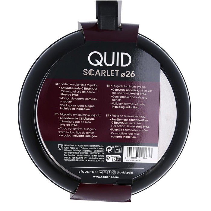 Quid Sartén Aluminio Forjado Scarlet 26 cm (6 Unidades) - Burdeos Quid Sartén Aluminio Forjado Scarlet 26 cm (6 Unidades) - Burdeos