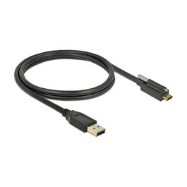 DeLOCK Cable USB 3.2 Gen 2 (3.1 Gen 2), USB-A Macho a USB-C Macho, 10 Gbit/s, 1 m, Negro, Referencia 83717