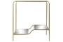 DKD Home Decor Mesita Auxiliar Glam Dorado Metal y Espejo 50 x 50 x 55 cm