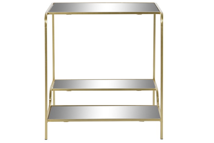 DKD Home Decor Mesita Auxiliar Glam Dorado Metal y Espejo 50 x 50 x 55 cm DKD Home Decor Mesita Auxiliar Glam Dorado Metal y Espejo 50 x 50 x 55 cm