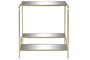 DKD Home Decor Mesita Auxiliar Glam Dorado Metal y Espejo 50 x 50 x 55 cm