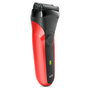 Braun Series 3 300S Máquina de Afeitar Eléctrica, Láminas, Recargable, Lavable, LED, Negro y Rojo