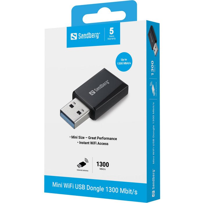 SANDBERG USB Mini WiFi Dongle 1300Mbits adaptado a USB Mini