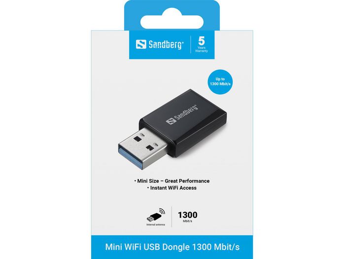 SANDBERG USB Mini WiFi Dongle 1300Mbits adaptado a USB Mini