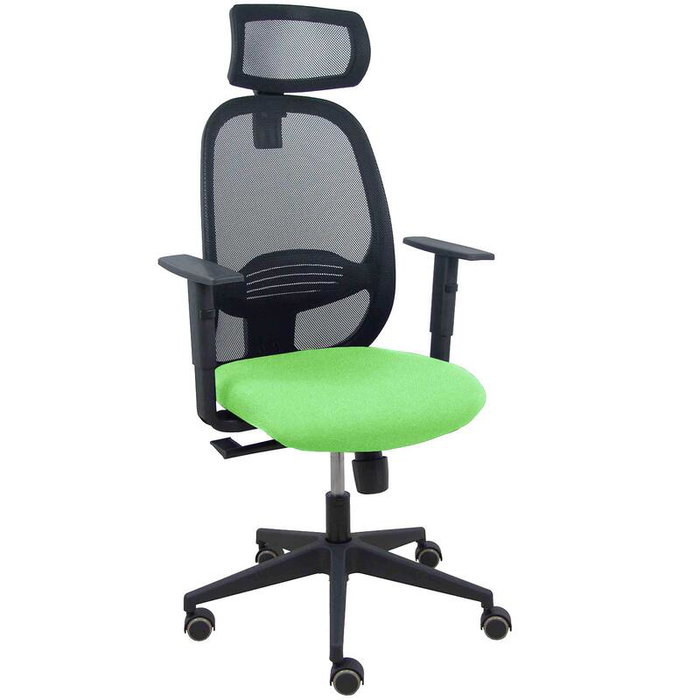 PIQUERAS Y CRESPO Silla de oficina Cilanco con mecanismo Sincro, Malla Negra y Asiento Pistacho PIQUERAS Y CRESPO Silla de oficina Cilanco con mecanismo Sincro, Malla Negra y Asiento Pistacho
